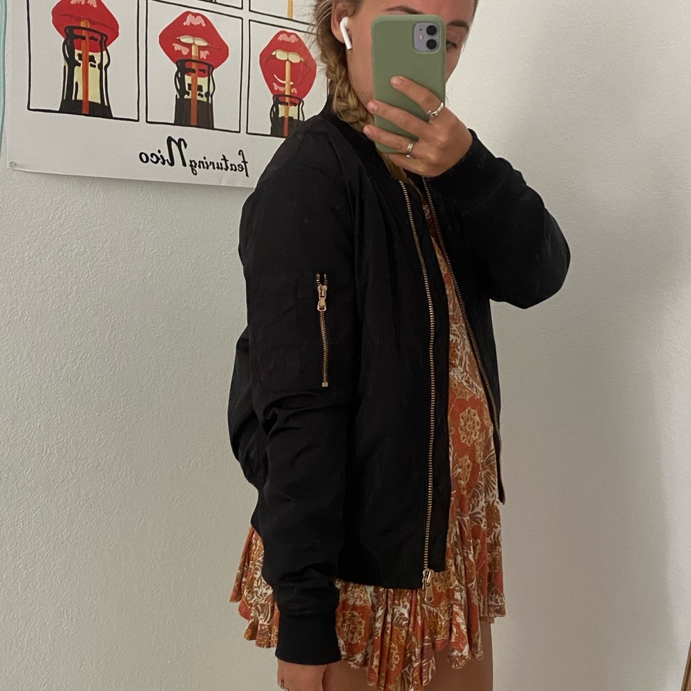 Black bomber jacket